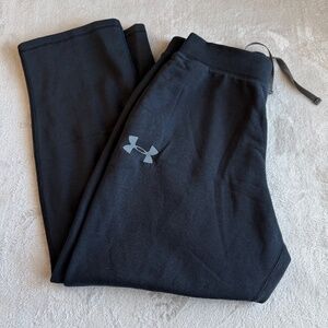 Under Armour ColdGear Mens Fleece Sweatpants Size XL Black Loose Straight Leg
